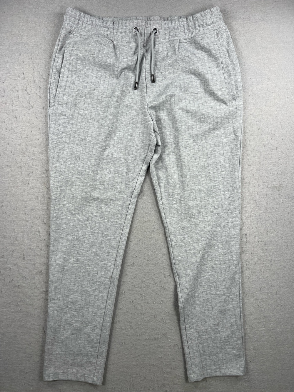 Alfani Men's Stretch Stripe Knit Drawstring Jogger Pants Gray Size Large W36"‎
